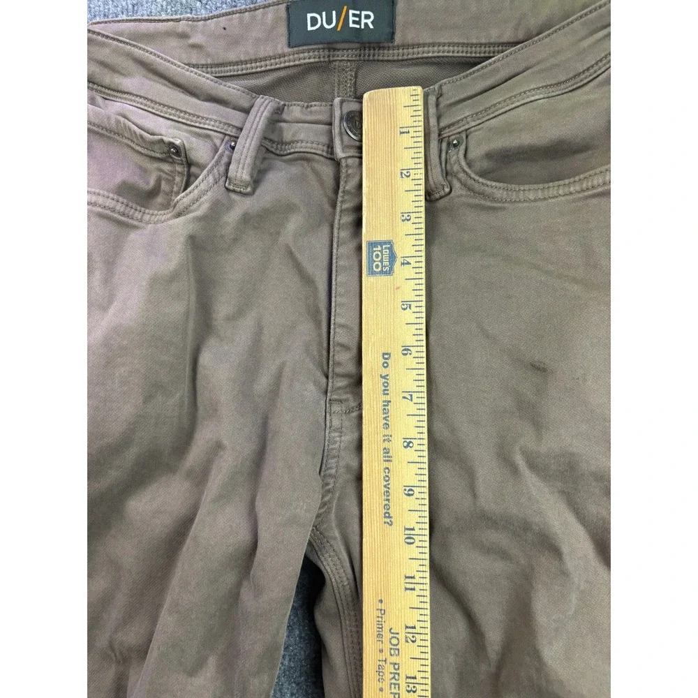 DU/ER Performance Denim Pants Mens 32 Brown Slim Straight Stretch 6641